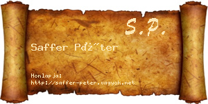 Saffer Péter névjegykártya